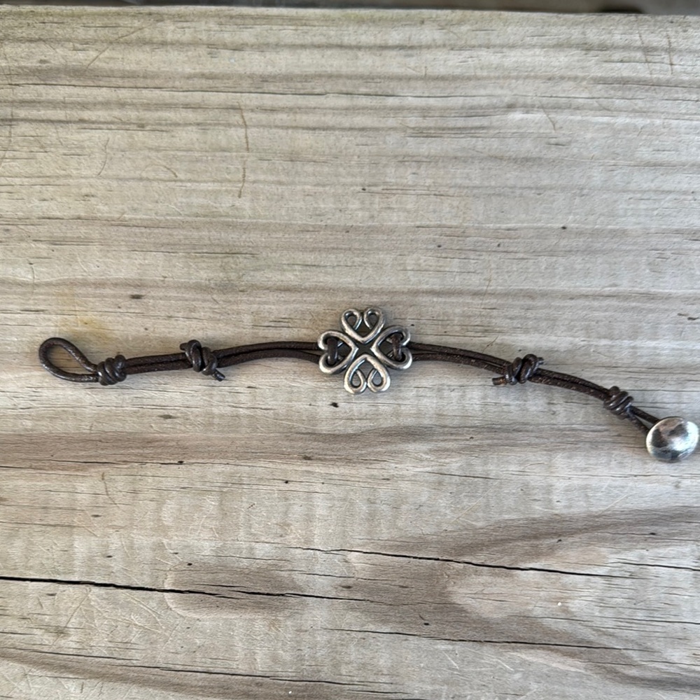 James Avery Silver and Brown Leather Bracelet